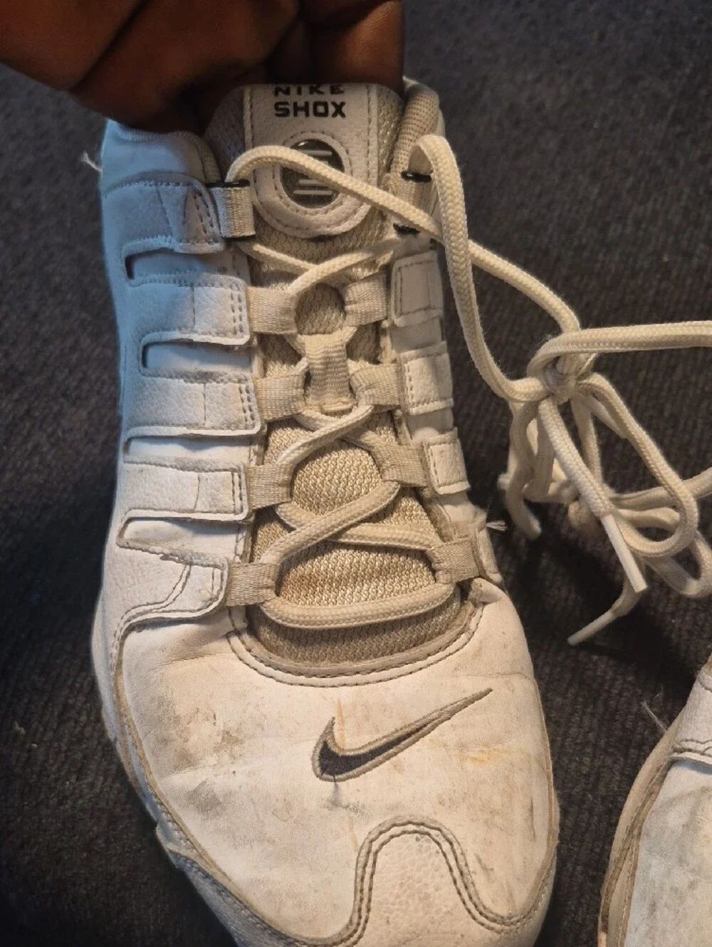Nike Men’s White Sneakers with Black Swoosh